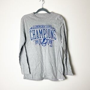 NHL •Men’s Tampa Bay Lightening Bolts Stanley Cup Champions 2020 Long Sleeve Tee